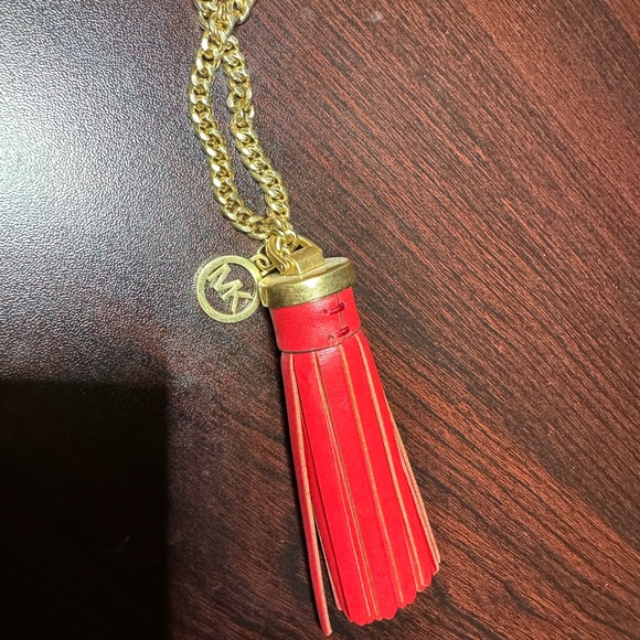 Michael Kors 3 Key Chains lot: leather red green perfume =wonderlust gold plate - Picture 2 of 3